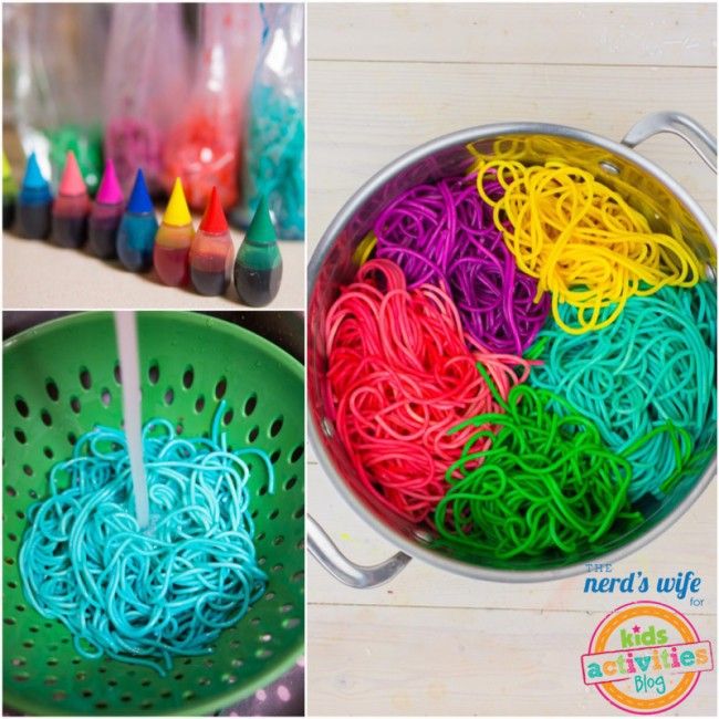 there are several different types of colored rubber bands in the bucket and on the table