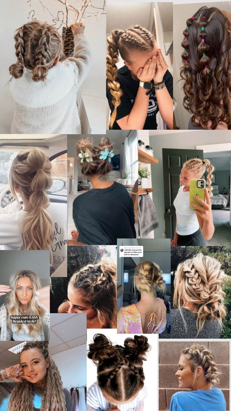 Which hairstyle is your favorite?￼ comment down below￼!!! Long To Short Haircut, Scrunchie Bun, Soccer Hairstyles, Preppy Hairstyles, Hairstyle Examples, Gorgeous Birthday, Birthday Hairstyles, Cute Simple Hairstyles, Curly Hair Styles Easy