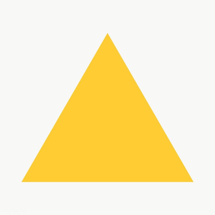 a yellow triangle on a white background with the bottom half facing up to the right