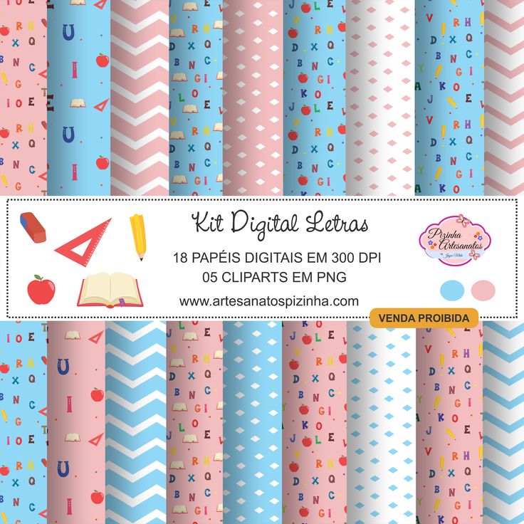 a set of paper papers with different patterns and colors, including blue, pink, white,