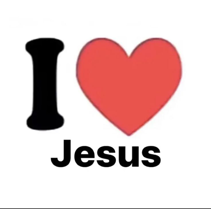 the word i love jesus written in black on a white background with a red heart