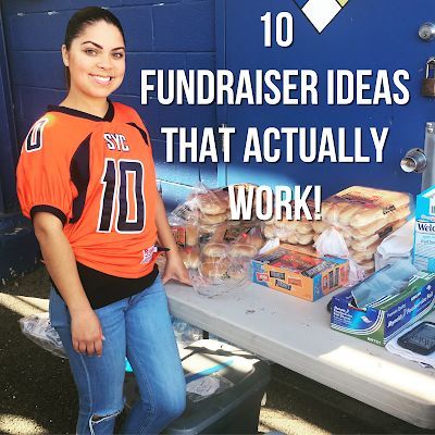 a woman standing in front of a table with food on it and the words, fundraiser ideas that actually work