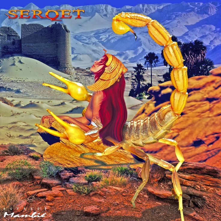 an image of a scorpion in front of a desert scene with the words serotet on it