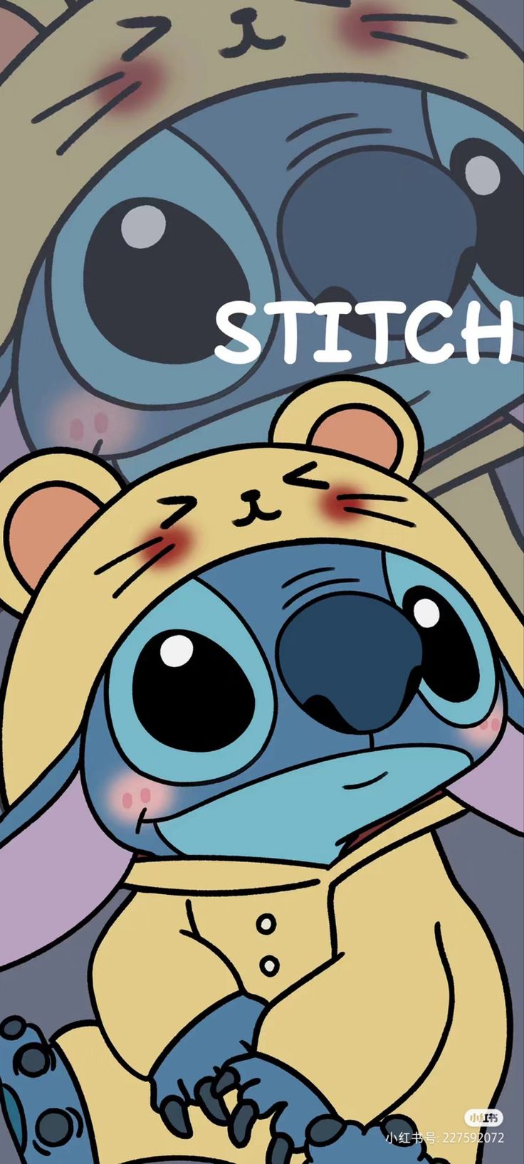 a cartoon character with the words stitch on it's face and an image of a bear