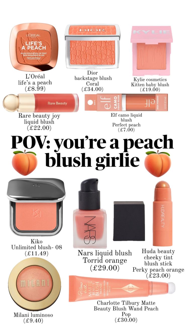 Peach blush 🍑 #peach #blush #makeup #beauty Peach Blush Makeup, Brown Girls Makeup, Peach Makeup, Orange Blush, Subtle Makeup, Sephora Skin Care, Makeup For Black Skin, Peach Blush, Edgy Makeup