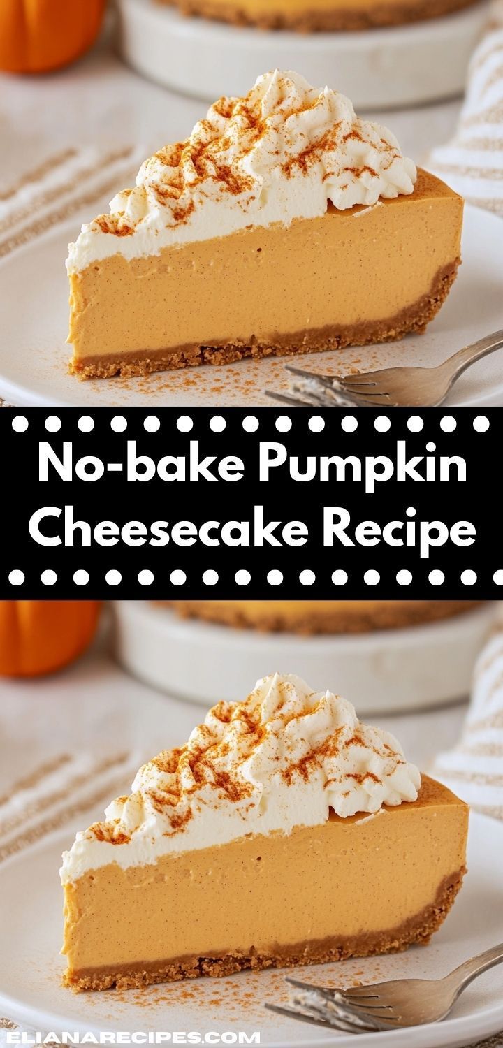 no - bake pumpkin cheesecake recipe on a white plate