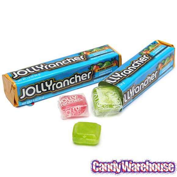 two candy bars are next to each other on a white background with the words jolly and cruncher written below them