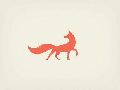 a red fox silhouetted against a white background with the word fox on it's chest