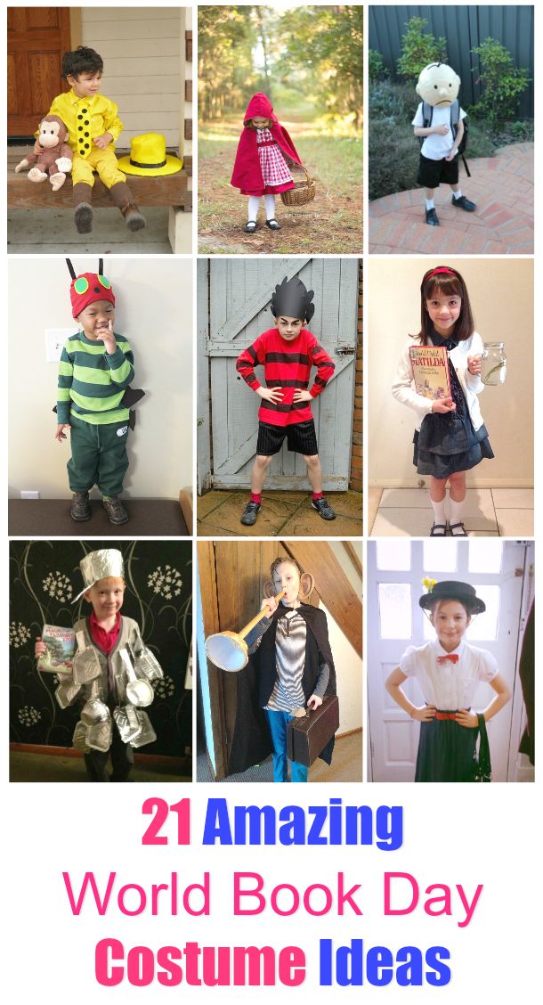 the collage shows different costumes for children