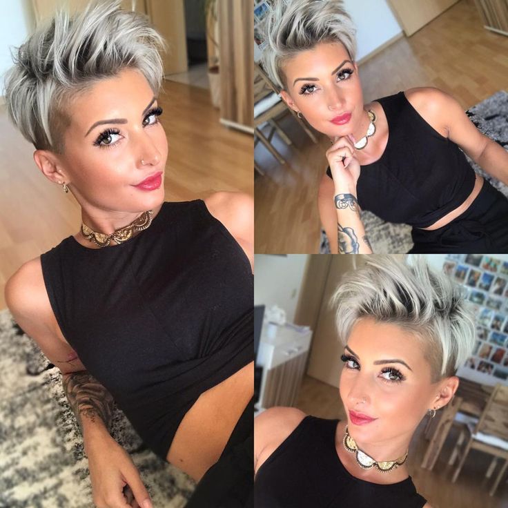 Spiky Gray Pixie With Undercut Blond Cenușiu, Gray Pixie, Short Spiky Haircuts, Kadeřnické Trendy, Short Shag Hairstyles, Short Layered Haircuts, Bob Hairstyles For Fine Hair, Best Short Haircuts, 짧은 머리