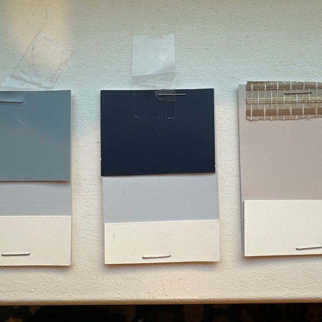 three different shades of paint on a wall