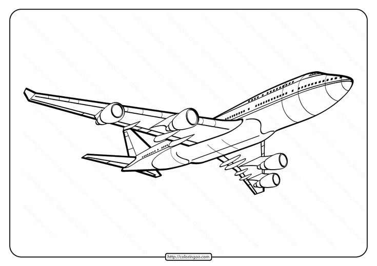 an airplane flying in the sky coloring page