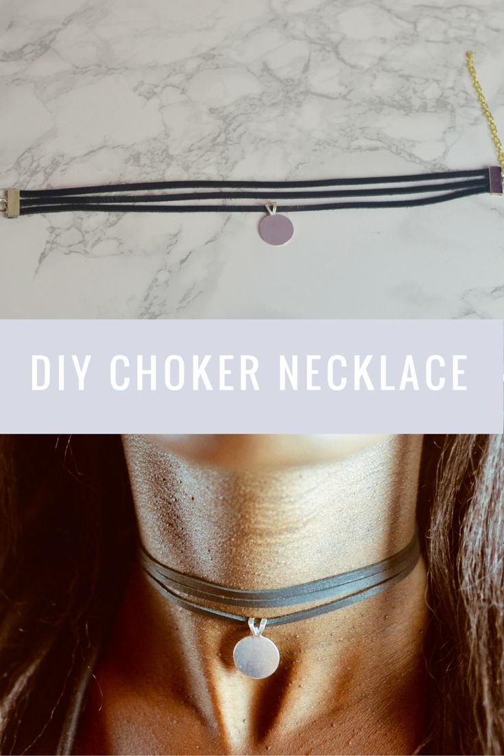 the diy choker necklace is on display