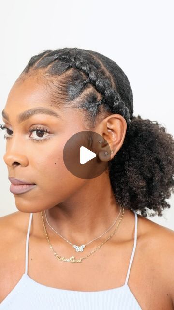 ARIELLE on Instagram: "Did you miss me?? I’m back doing what I do bestttt and serving up more hairstyle inspo 😘   My favorite thing about this look is how dynamic it is but also simple at the same time. It’s not your average low ponytail hairstyle & the rubberbands & cornrows make this look last a while!   Product details drop tomorrow 💕 . . . How do you feel about this hairstyle??  #hairtutorial #hairtransformation #hairideas #hairdo #hairofinstagram #hairtips #hairbeauty #ponytail #twistouts #kinkycurlyhair" Quick Hairstyles Ponytail, Simple Natural Hairstyles For Short Hair, Simple 4c Natural Hairstyles Short, Crochet Hair Ponytail Styles, How To Do A Ponytail, Two Ponytails Natural Hair, Diy Ponytail Hairstyles, Simple Protective Hairstyles, Simple Ponytail Hairstyles