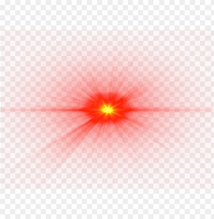 a red and yellow star burst on a transparent background, with light rays coming from the center