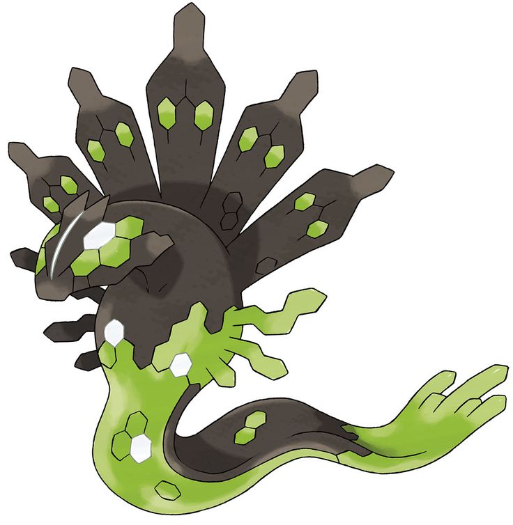 a green and black animal with spots on it's body