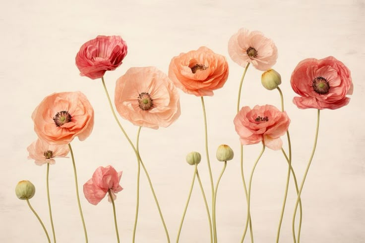 pink and red flowers are in a vase