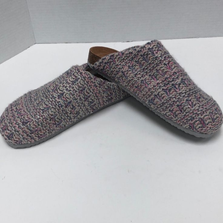 Warm Felt Inside With Sweater Knit Exterior. Never Worn With Stickers On The Bottom. Maurices Sweaters, Sweater Knit, Mule Clogs, Mules Shoes, Clogs, Knitted Sweaters, Felt, Size 10, Exterior