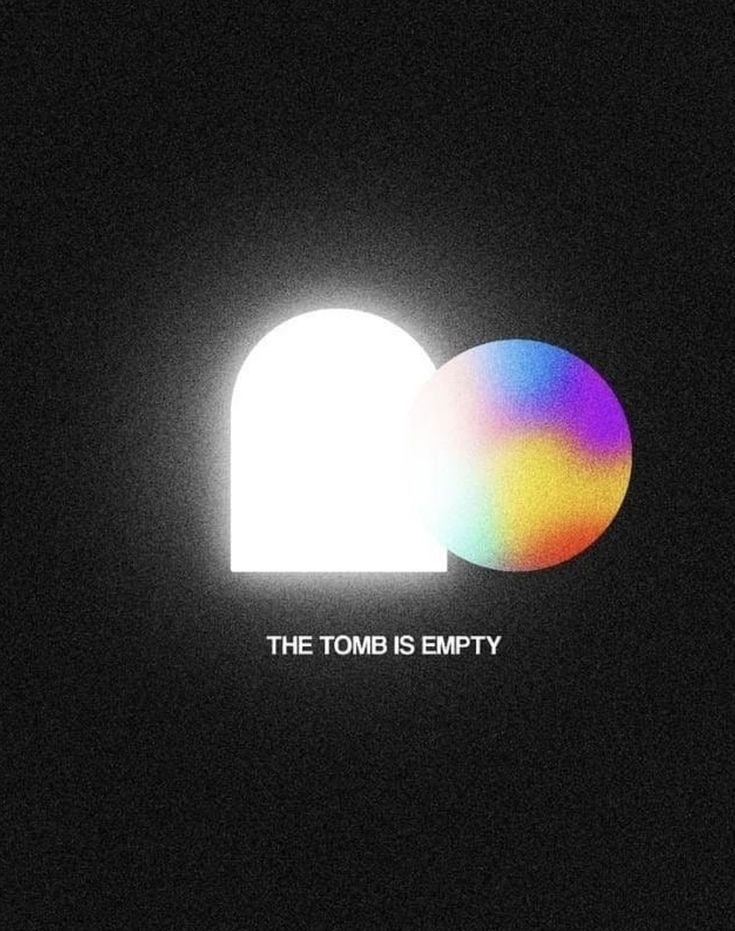 an image of the word'the tomb is empty'written in white on a black background