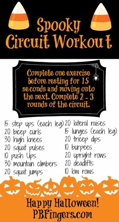 the spooky circuit workout for halloween is shown in this advertisement