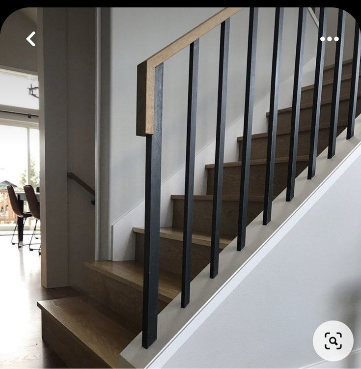 the stairs are made of wood and metal