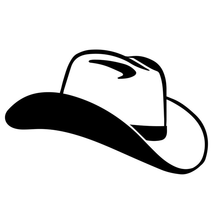 a black and white silhouette of a cowboy hat