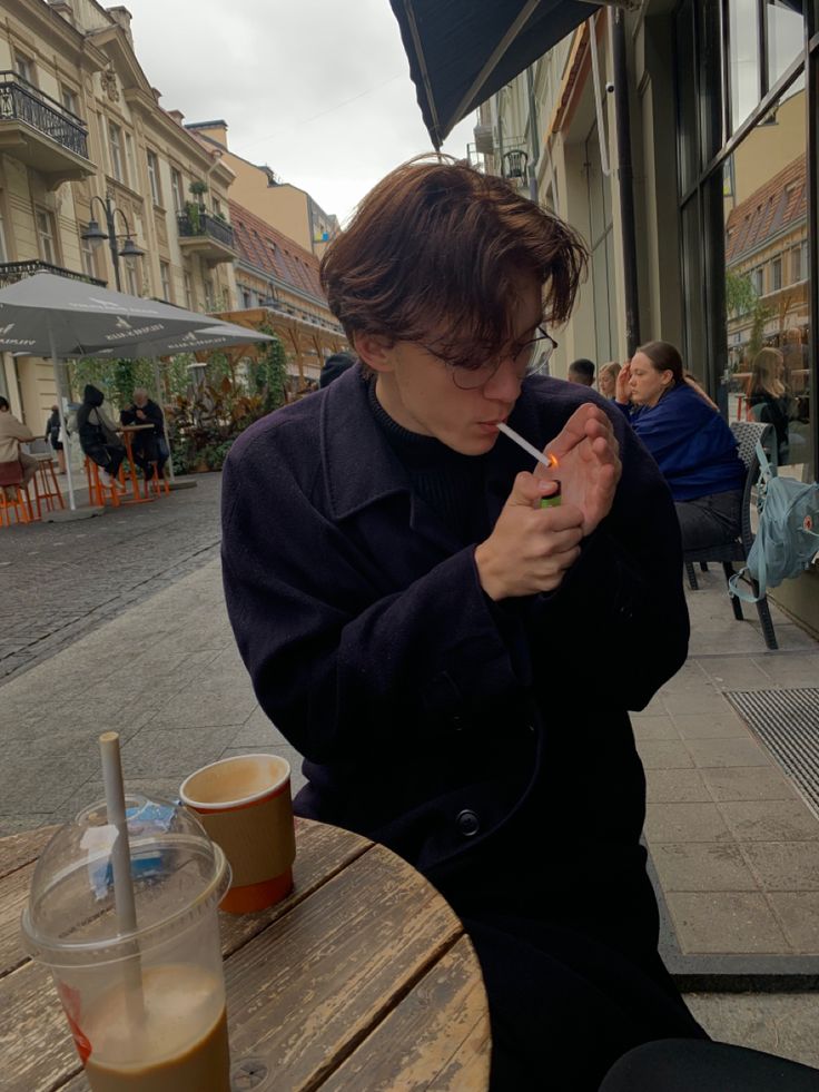 Coffee Male Aesthetic, Cafe Boy Aesthetic, Coffee Guy Aesthetic, Grunge Coffee Shop, Coffee Boy Aesthetic, Coffee And Ciggarates, Cafe Boy, Boys Mood Board, Coffee Shop Photoshoot