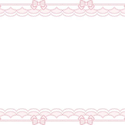 a pink lace border with hearts on the edges and an empty space in the middle