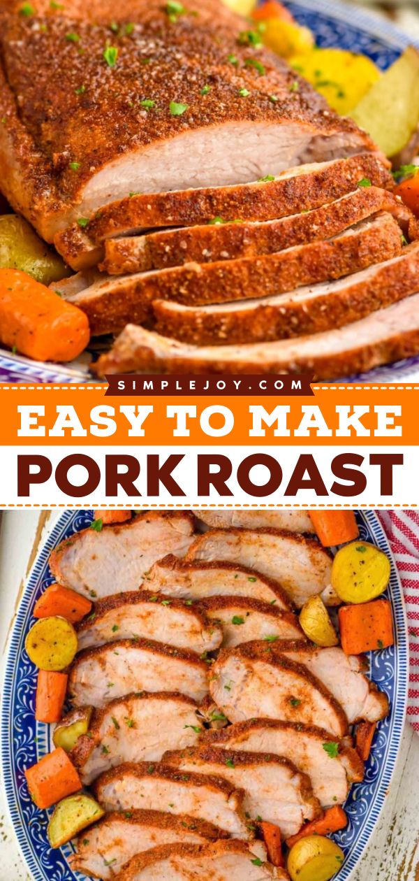 This easy pork roast recipe only takes 5 minutes to prep! Moist and juicy inside with a crispy exterior, this oven-roasted pork loin is such a delicious Thanksgiving main dish. Put this on your Thanksgiving dinner party menu! How To Cook Pork Loin Roast, How To Cook A Pork Loin Roast In Oven, Best Pork Loin Recipe Ovens, Pork Tenderloin Roast In Oven, Small Pork Roast Recipes Oven, Pork Roast In Oven Recipe, Roast Pork Recipes Ovens, Easy Pork Roast Recipes, Boneless Pork Top Loin Roast Recipes