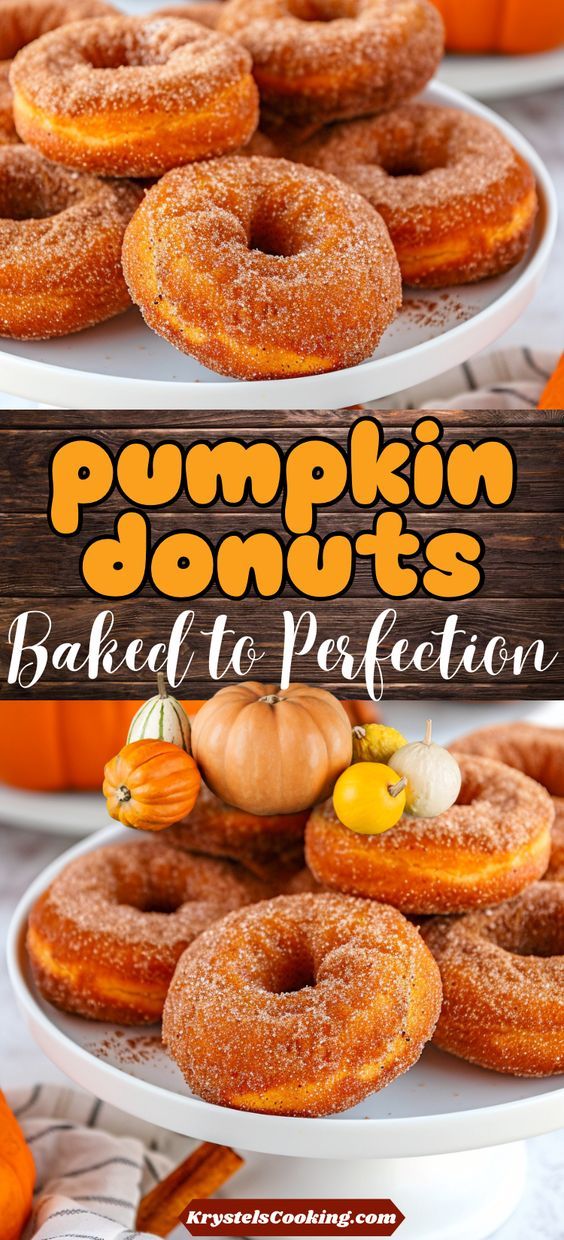 pumpkin donuts baked to perfection