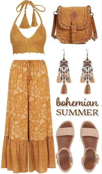 yellow boho Outfit | ShopLook Boho Outfits 70s, Yellow Boho Outfit, Spring Bohemian Outfits, Colorful Bohemian Outfits, Boho Date Outfit, Shoplook Summer, Boho Outfits Women, Hippie Spring Outfits, Bohemian Outfits Women