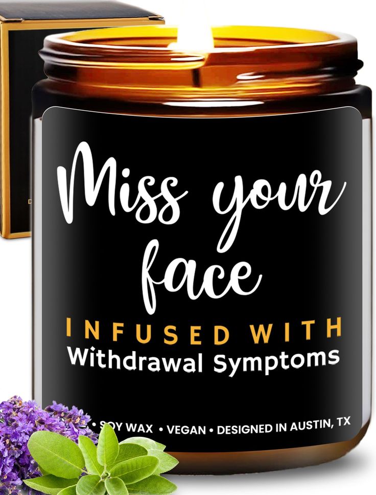 an image of a candle that says, miss your face infused with wildflowers