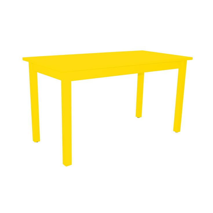 a yellow table on a white background with no one at it's feet or legs