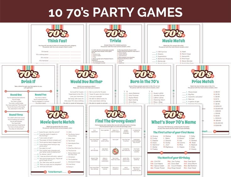 the 70's party games are available for all ages and abilitiess to play