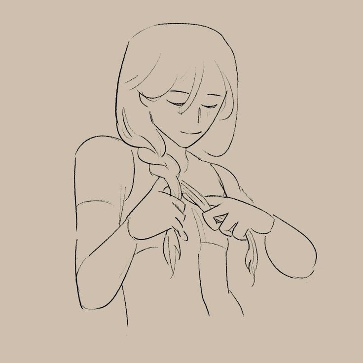 a drawing of a woman brushing her teeth