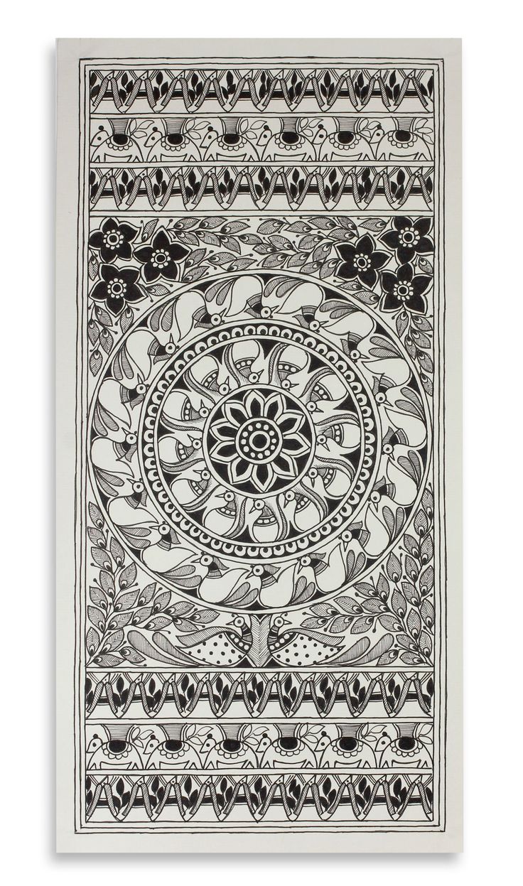 a black and white drawing of an intricately designed design on a sheet of paper