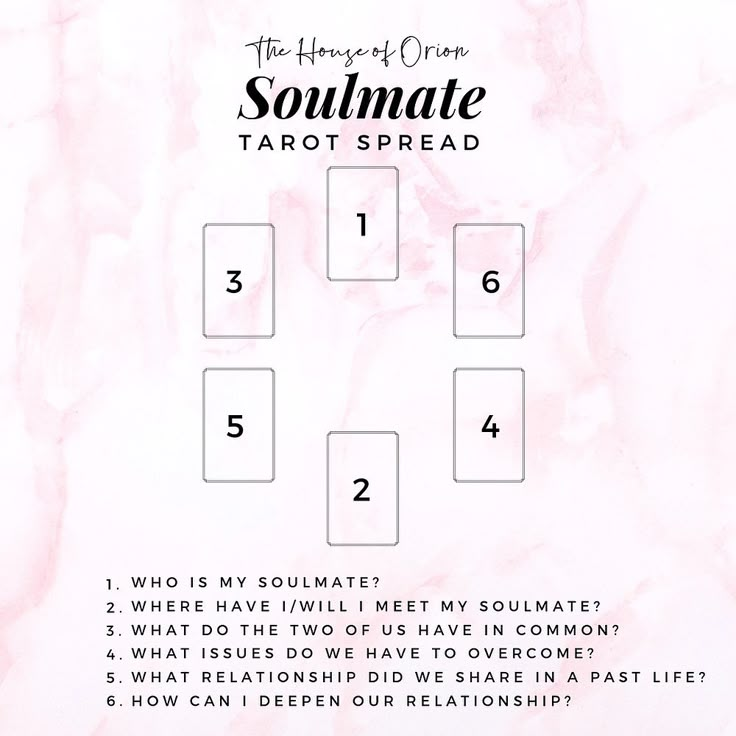 the four square tarot spread is shown in white and pink marble with black numbers on it