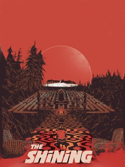 the shining sun movie poster with red background