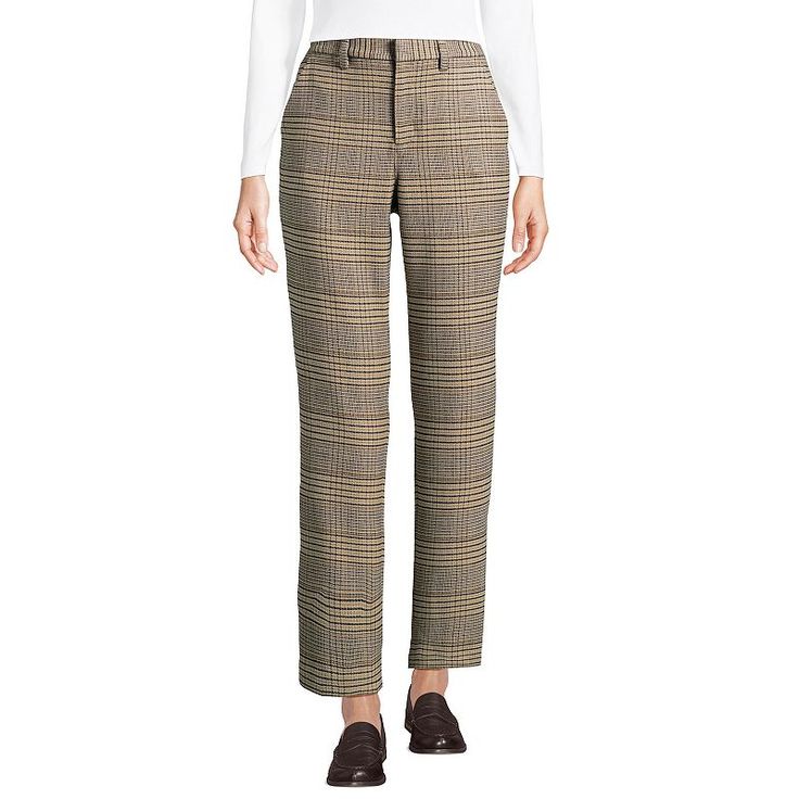 You'll love the comfortable style of these Brushed Flannel High-Rise Tapered Ankle Pants from Lands' End.Click on this WOMEN'S GUIDE to find the perfect fit and more! You'll love the comfortable style of these Brushed Flannel High-Rise Tapered Ankle Pants from Lands' End.Click on this WOMEN'S GUIDE to find the perfect fit and more! FEATURES Button & zipper closure 4 pockets Flannel constructionFIT & SIZING High rise sits below the natural waistline Back-elastic waistband Fitted through the hip and thigh 28-in. inseam Tapered leg opening 15-in. leg openingFABRIC & CARE Polyester, viscose, spandex Machine wash delicate and line dry Imported Size: 12. Color: Coriander Glen Plaid. Gender: female. Age Group: adult. Glen Plaid, Plus Size Shorts, Ankle Pants, Bottom Clothes, Comfortable Fashion, Plus Size Tops, Bottoms Pants, Plus Size Dresses, Perfect Fit