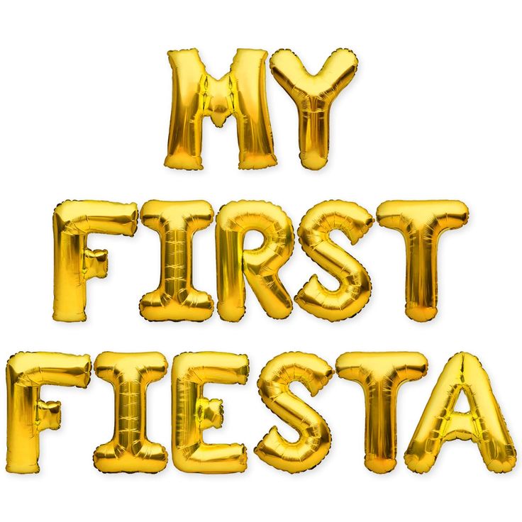 PRICES MAY VARY. 16 Inch Height Gold MY FIRST FIESTA Foil Balloons Banner that will stand out and make your Birthday Party rock. A long silver ribbon allows you to adjust the letters for any place. A must have Birthday Party Balloons Sign. The Balloons made of high quality Birthday Party Supplies. Easy Inflating/Deflating and Assembling. Includes 5.9 inch Straw for inflating and deflating the balloons and 32feet long Silver Ribbon. IMPORTANT: Does NOT Support Helium, Can't Float. Should be gentl My First Fiesta, Gold 1st Birthday Party, First Fiesta, Birthday Party Balloons, 1st Birthday Party Decorations, Party Rock, Silver Ribbon, Birthday Party Balloon, Balloon Banner