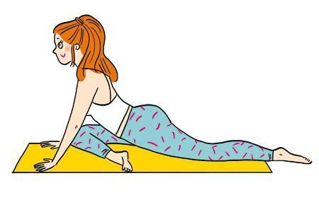 a woman is doing yoga on the floor