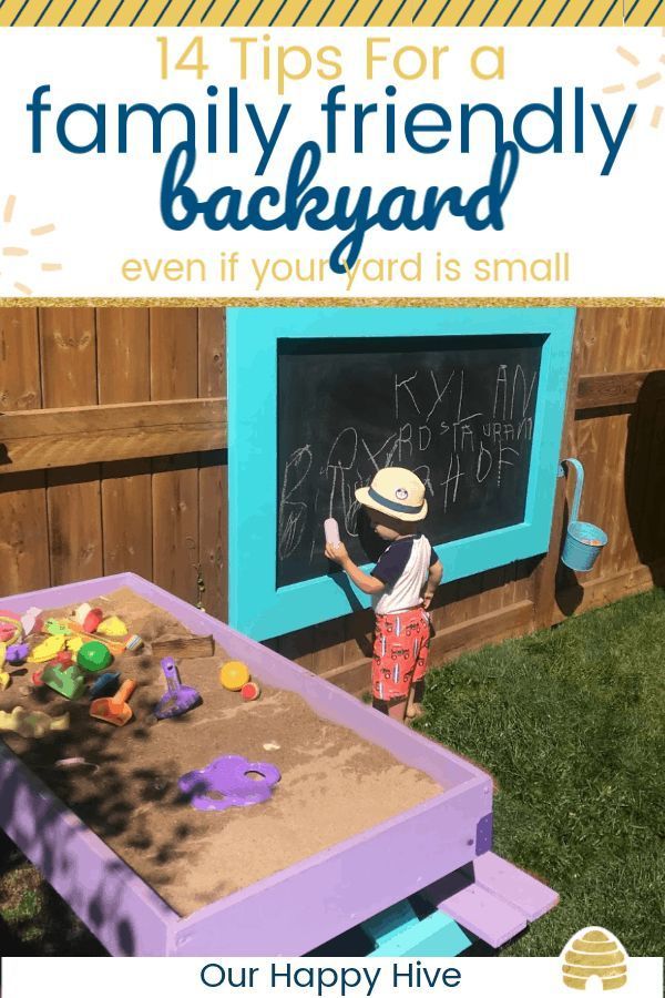 Make the most of your summer by creating a fun space for kids and adults in your own backyard. Check out this post for tips to make your backyard, weather big or small, a fun and inviting place for your family. | family fun | backyard activities | small yard | family memories | backyard for kids | #smallbackyard #kidfriendlybackyard #ourhappyhive Family Friendly Backyard, Backyard Play Spaces, Ponds For Small Gardens, Backyard Design Ideas Budget, Small Patio Decor, Space For Kids, Backyard Kids Play Area, Backyard Activities, Tree House Diy