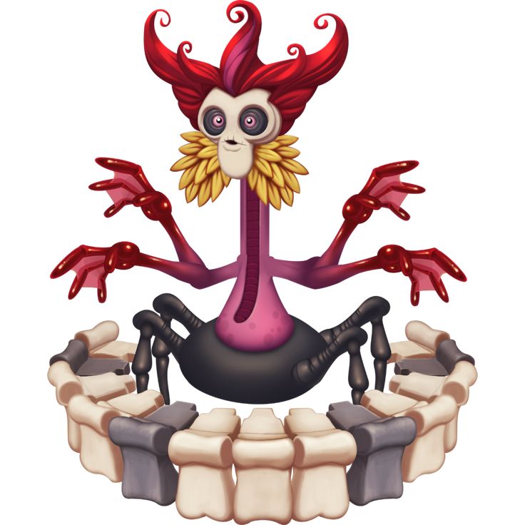 a cartoon character sitting on the back of a human skeleton with arms and legs spread out