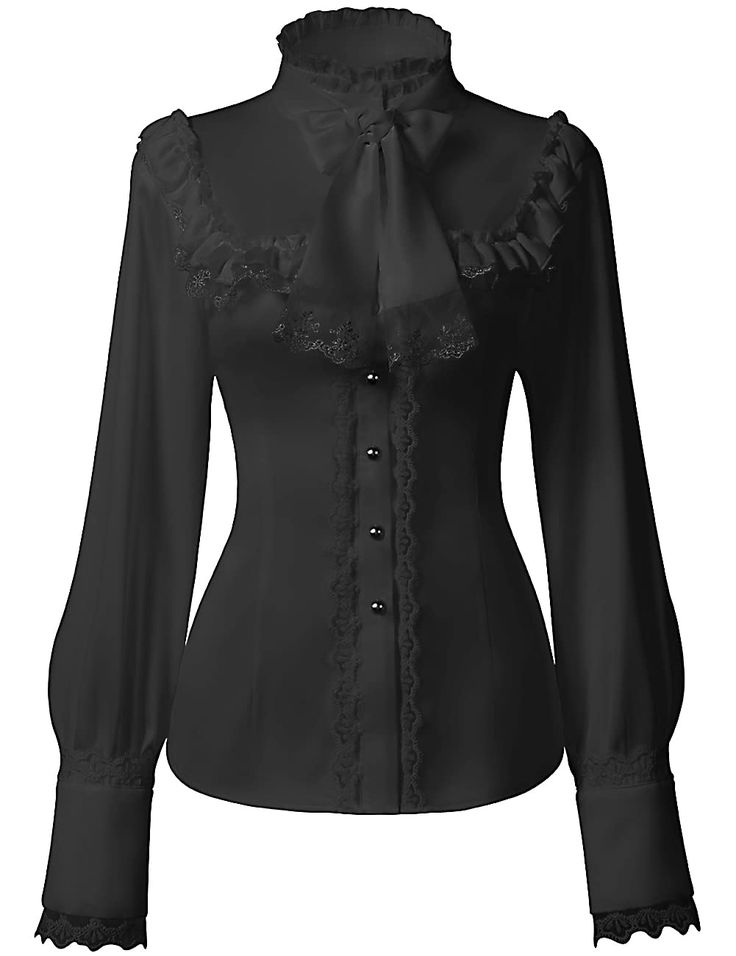 Victorian Neck Collar, Victorian Blouses For Women, Dark Victorian Aesthetic Outfit, Different Kinds Of Sleeves, Victorian Mens Fashion Aesthetic, Axes Femme Fashion, Victorian Aesthetic Outfit, Girl Anachronism, Goth Shirts Women