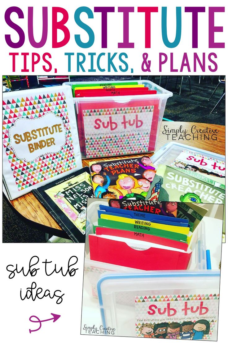 substitue tips, tricks and plans for students to use in the classroom