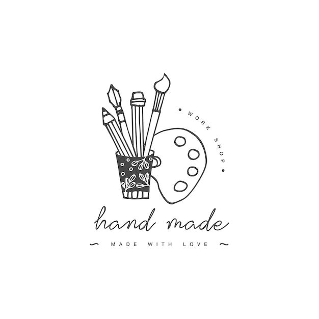 Art Shop Logo Ideas, Painting Logos Business, Name For Art Business, Crafty Logo Design, Logo For Handmade Business, Logo Reference Ideas, Logo Design Artist, Handmade Logo Design Ideas, Logos For Artists