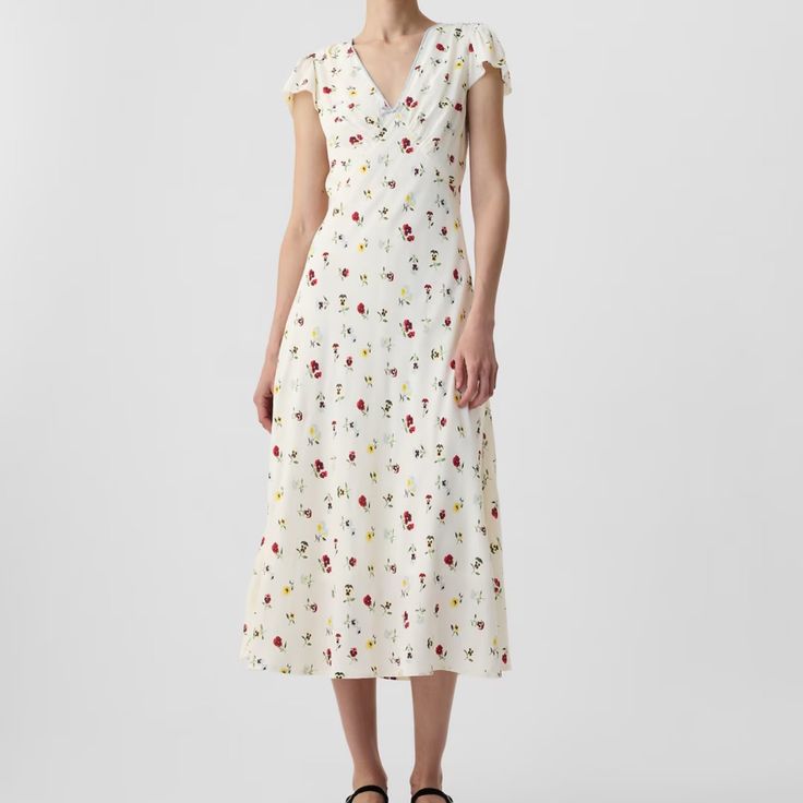 Brand New !! Sold Out Online Coastal California, Gap Dress, Floral Midi Dress, Flutter Sleeves, Dress 100, The Gap, Polka Dot Dress, Dot Dress, Fit & Flare