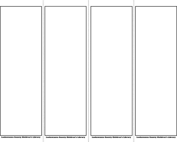 three vertical bookmarks with lines on each side and one line at the bottom, in white