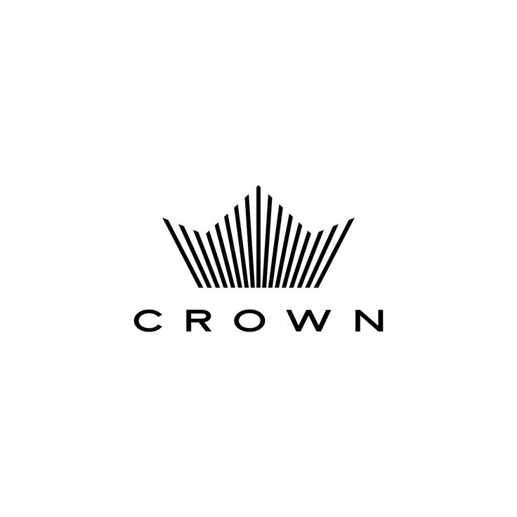 the crown logo is black and white on a white background, it appears to be an abstract design