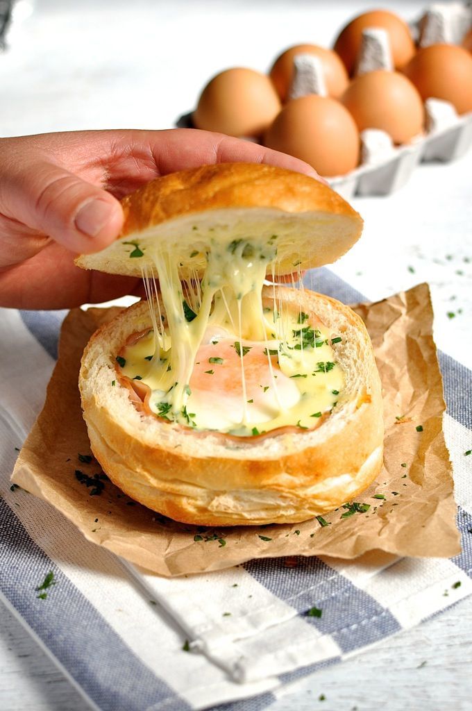 No Washing Up Ham, Egg & Cheese Bread Bowls by recipetineats #Egg#Ham #Cheese #Bread_Bowls #Easy Bread Bowl Recipe, Recipe For Teens, Camping Breakfast, Recipetin Eats, Campfire Food, Bread Bowls, Boiled Egg, Cheese Bread, Camping Food